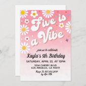 Vijf is een Vibe 5th Birthday Uitnodiging (Voorkant / Achterkant)