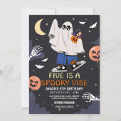 Vijf is een Vibe Ghosts Bats Halloween kostuum Kaart (Voorkant)