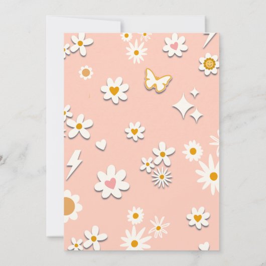 Vijf is een Vibe Groovy 5th Birthday uitnodiging (Achterkant)