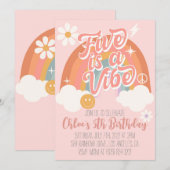 Vijf is een Vibe Rainbow Kaart (Voorkant / Achterkant)