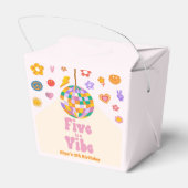 Vijf is een Vibe Retro Disco Ball 5e Verjaardagsfe Bedankdoosjes (Achterkant)