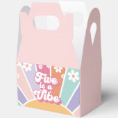 Vijf is een Vibe Retro Sunshine Rainbow Daisy Bedankdoosjes (Open)