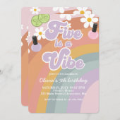 Vijf is een vibe Spa Rainbow 5e verjaardag Kaart (Voorkant / Achterkant)