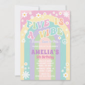 Vijf is een vibe verjaardag uitnodiging (Voorkant)