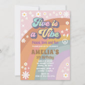 Vijf is een vibe verjaardag uitnodiging (Voorkant)