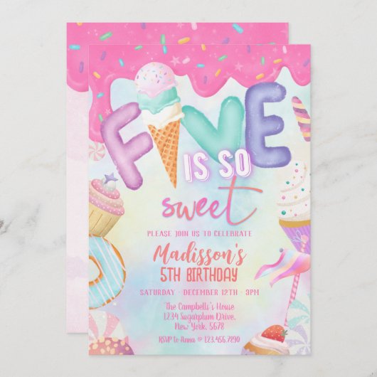 Vijf is zo'n lieve uitnodiging (Voorkant / Achterkant)