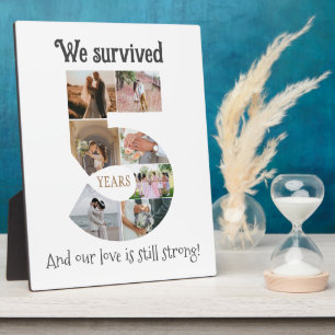 Vijf jaar bruiloft Jubileum Fotoplaat