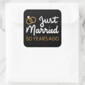 Vijf jaar getrouwd 50 jaar geleden IV Vierkante Sticker (Tas)
