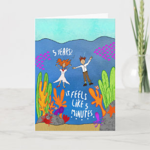 Vijf jaar onder water Funny Jubileum Card Kaart