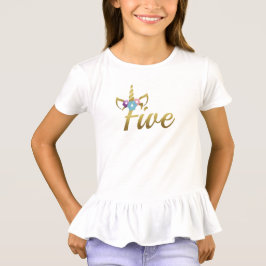 Vijf jaar oud Unicorn Birthday Girl voor kinderen T-shirt