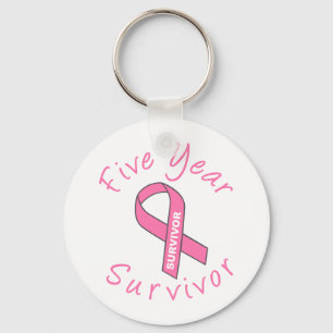 Vijf jaar overleving (Circle Pink Ribbon) Sleutelhanger