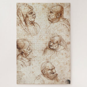 Vijf karikaturale hoofden (c.1490): Leonardo da Vi Legpuzzel