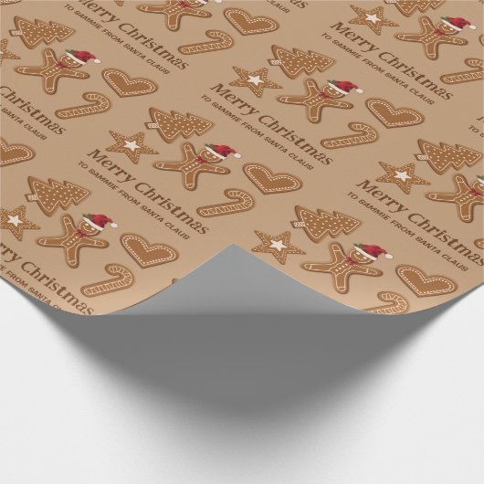 Vijf kerstkoekjes voor ontbijt en tekst cadeaupapier (Hoek)