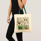 Vijf kerstvogels tote bag (Voorkant (product))