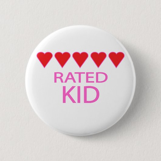 Vijf Kind van het Hart Ronde Button 5,7 Cm (Voorkant)