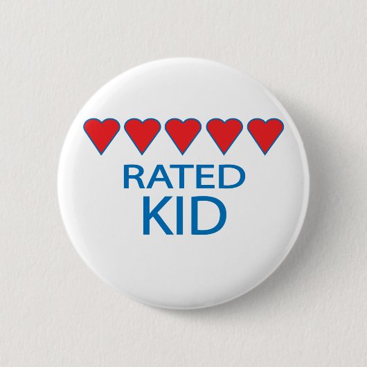 Vijf Kind van het Hart Ronde Button 5,7 Cm (Voorkant)