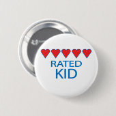 Vijf Kind van het Hart Ronde Button 5,7 Cm (Voorkant /achterkant)