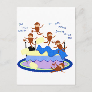 vijf kleine apen briefkaart