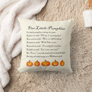 Vijf kleine pompoenen Halloween gedicht Kussen