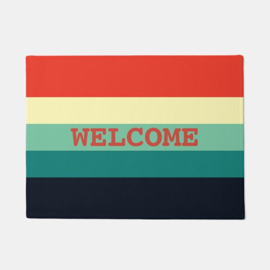 Vijf kleurencombinatie - blauw Aqua Green Yellow R Deurmat (Voorkant)