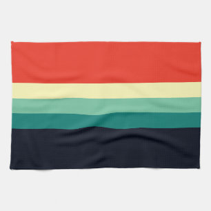 Vijf kleurencombinatie - blauw Aqua Green Yellow R Theedoek