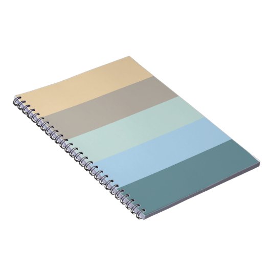 Vijf kleurencombinaties - Blauw bruin en beige tur Notitieboek (Rechterzijde)