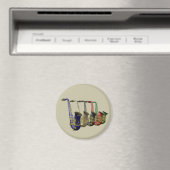 Vijf kleurrijke saxofoons in een lijn magneet (Insitu (Vaatwasser))