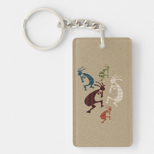 Vijf Kokopelli Sleutelhanger (Voorkant)