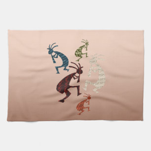 Vijf Kokopelli Theedoek