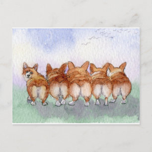 Vijf lopen samen weg... briefkaart