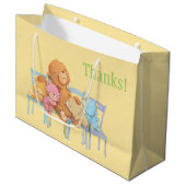 Vijf luide en kleurrijke Beren op stoelen Large Cadeautasje (Voorkant Gekanteld)