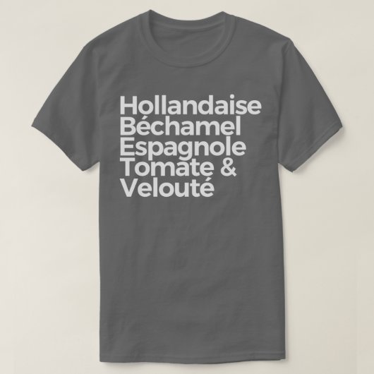 Vijf Moeder Sauces T-shirt (Design voorkant)