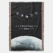 Vijf moonfaseruimte en planeet Aarde Deken (Voorkant Verticaal)