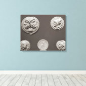 Vijf munten canvas afdruk (Insitu (Houten vloer))