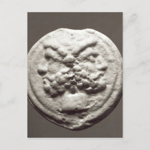 Vijf muntstukken die Janus, Jupiter afschilderen Briefkaart