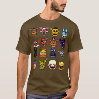 Vijf nachten op Freddys Pixel art collectie T-shirt