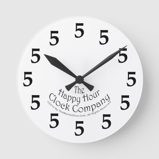VIJF O'CLOCK CLOCK RONDE KLOK (Voorkant)