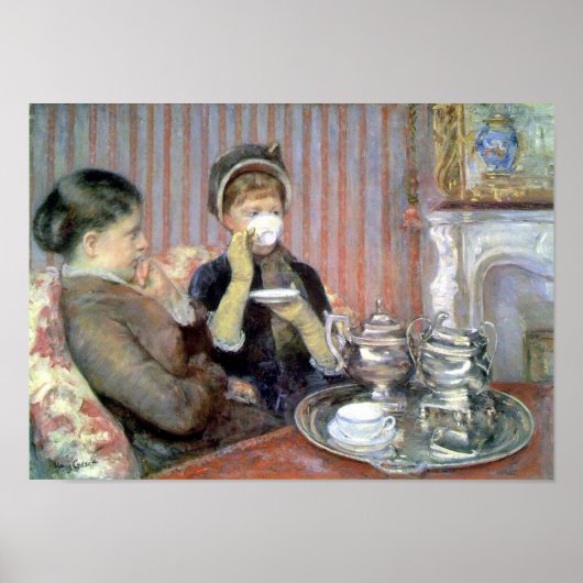 Vijf O'Clock Tea Mary Cassatt Fine Art Poster (Voorkant)