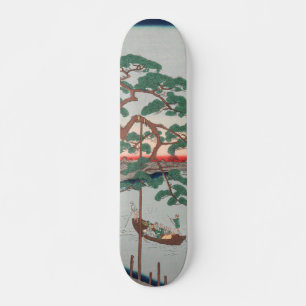 Vijf pennen op het Onagi Canal Ukiyo-e Japans Skateboard