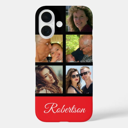 Vijf persoonlijke foto's personaliseren met naam r Case-Mate iPhone case (Achterkant)