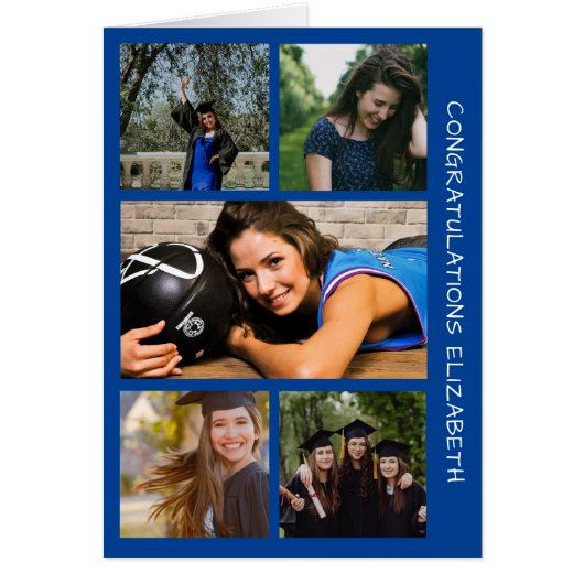 Vijf Photo Afstuderen Collage Congrates Card (Voorkant)