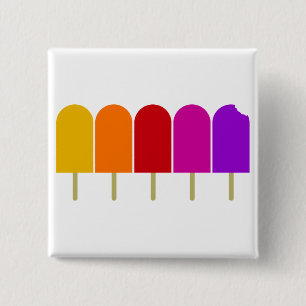 Vijf Popsicles Vierkante Button 5,1 Cm