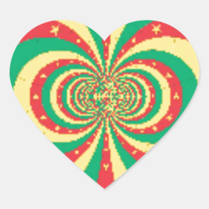 Vijf-puntige ster op de République du Cameroun Hart Sticker