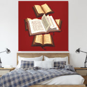 Vijf ringen Het Pentateuch Uitgesneden Stencil Mot Canvas Afdruk (Insitu (Slaapkamer))