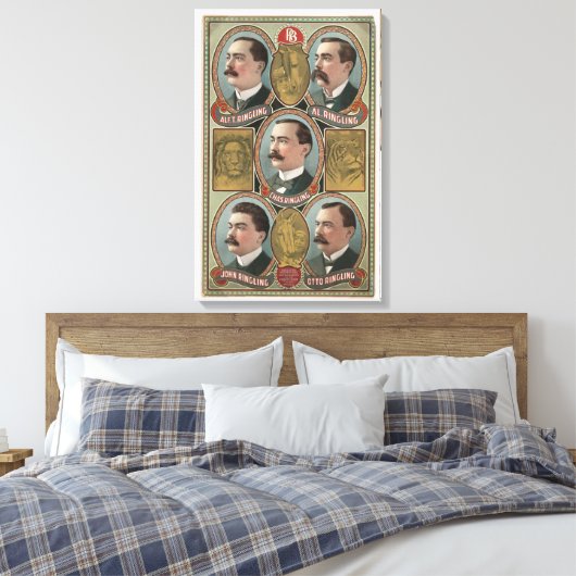 Vijf Ringling Brother's Bust Portretten Canvas Afdruk (Insitu (Slaapkamer))