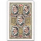 Vijf Ringling Brother's Bust Portretten Sticker (Voorkant)