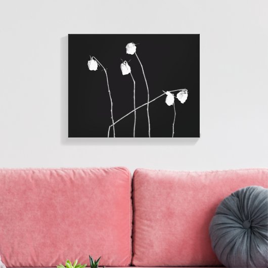 Vijf Rozen Canvas Afdruk (Insitu (Woonkamer))