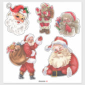 Vijf  Santa Stickers (Vel)