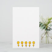 Vijf Schattigee Cartoon Yellow Ducks Briefpapier (Staand voorkant)
