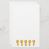 Vijf Schattigee Cartoon Yellow Ducks Briefpapier (Voorkant / Achterkant)